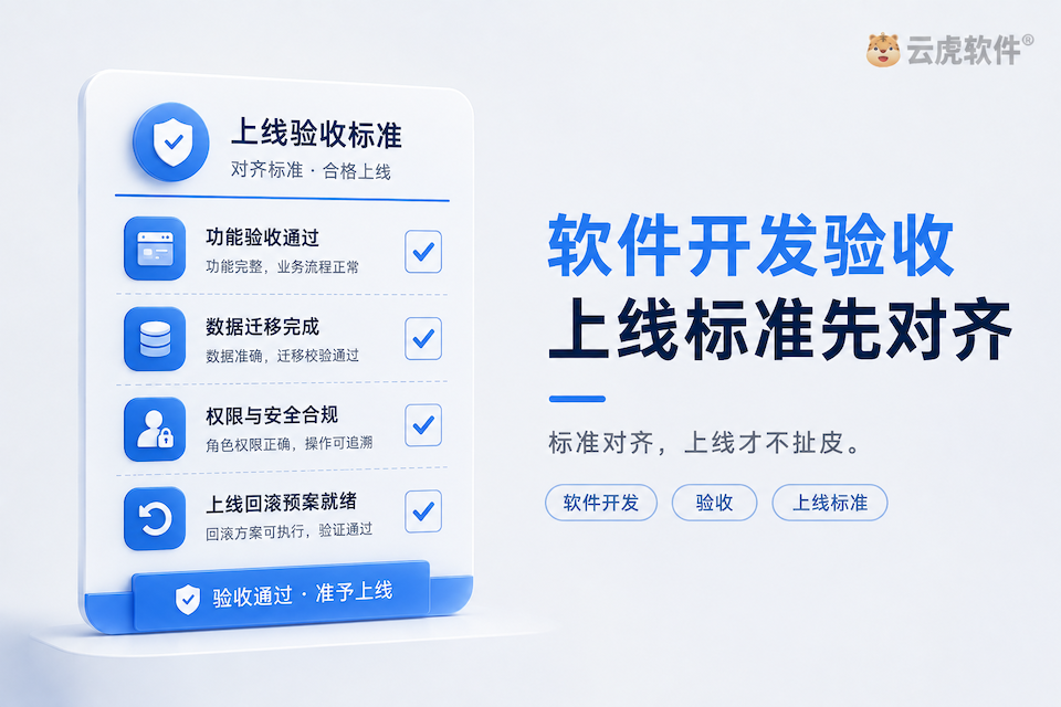 功能、数据、权限和回滚等上线验收标准需要先对齐的示意