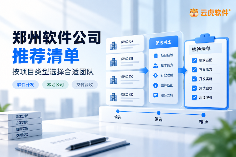 郑州软件开发公司候选类型筛选与项目匹配示意