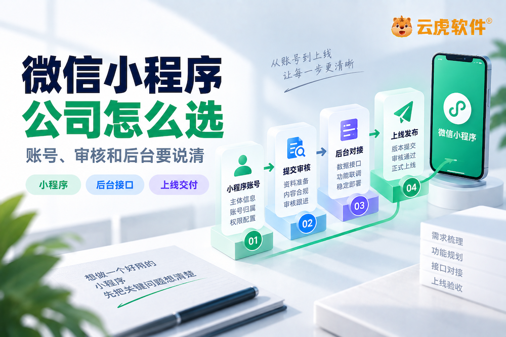 郑州微信小程序开发公司怎么选?账号、审核和后台都要确认核验与决策示意