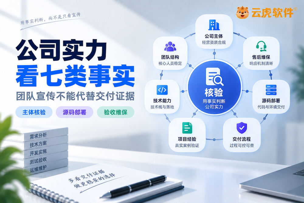 软件开发公司实力怎么核验?比团队宣传更重要的七类事实核验与决策示意