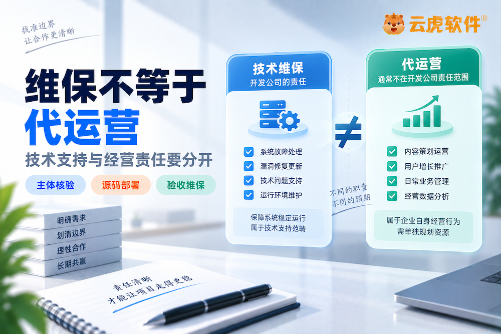 软件上线后开发公司负责什么？维保与运营不能混为一谈核验与决策示意