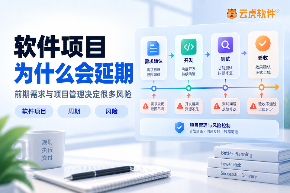 需求确认、开发、测试、验收等阶段节点示意