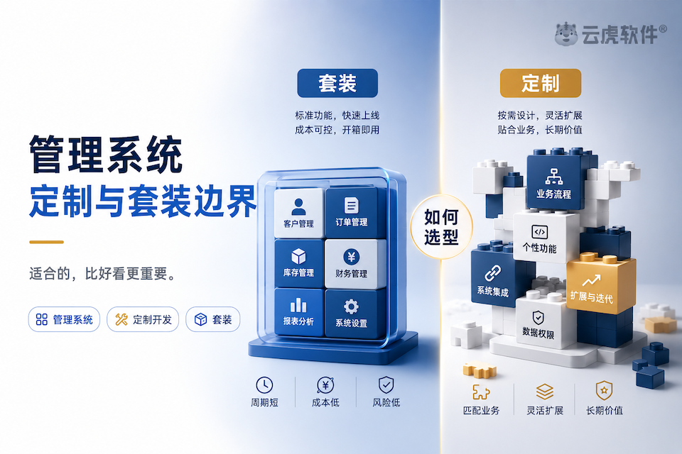 企业管理系统开发：定制与套装选型边界对照示意