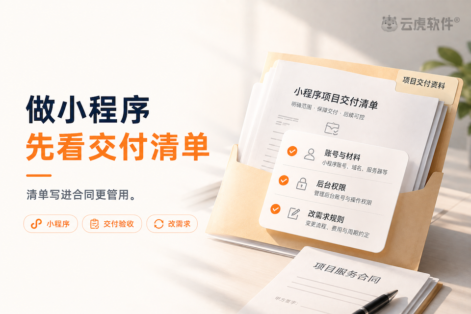 郑州小程序开发：找本地公司先看交付核对清单示意