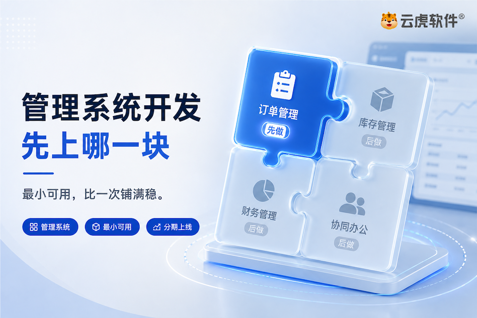 郑州管理系统开发：企业先切最小可用模块而非一次铺满示意