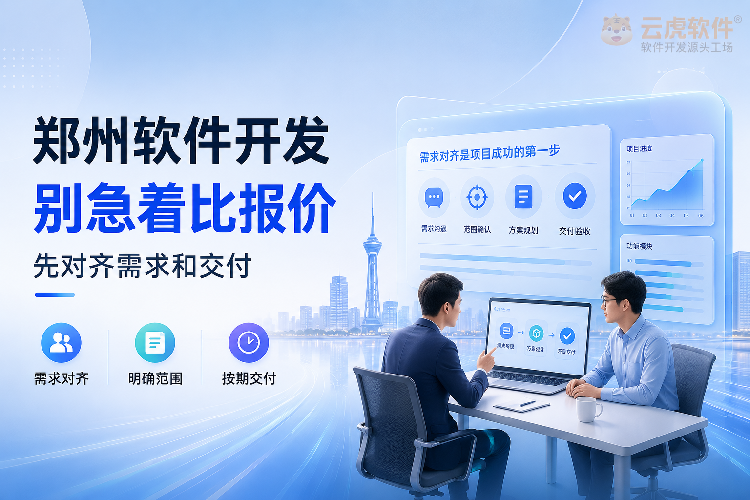 郑州软件开发：比报价前先对齐需求和交付范围示意