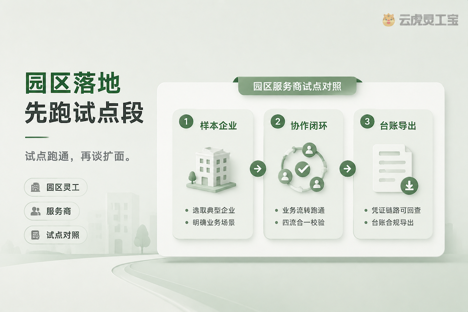 园区灵活用工系统：服务商样本企业到台账导出试点对照