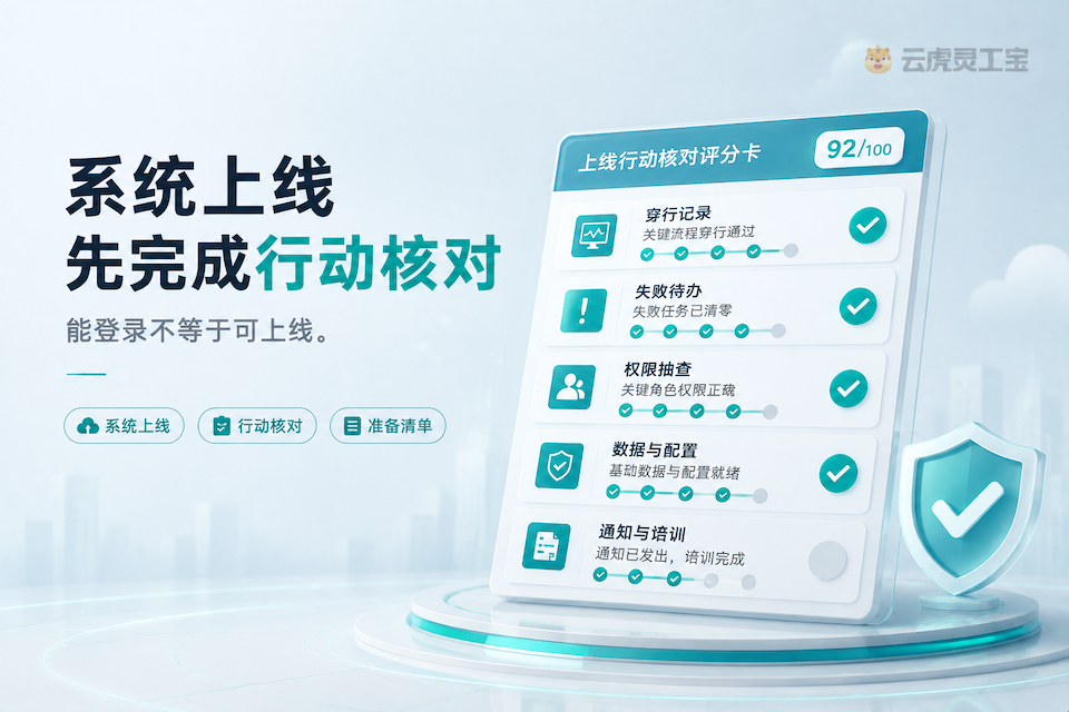 灵活用工系统权限配置与上线前行动核对清单示意