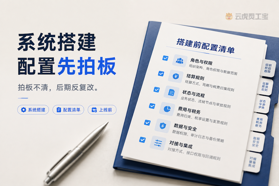 灵活用工系统搭建前:配置拍板清单
