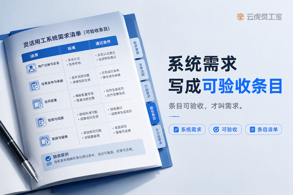灵活用工系统评标：用可验收需求条目对照演示留痕