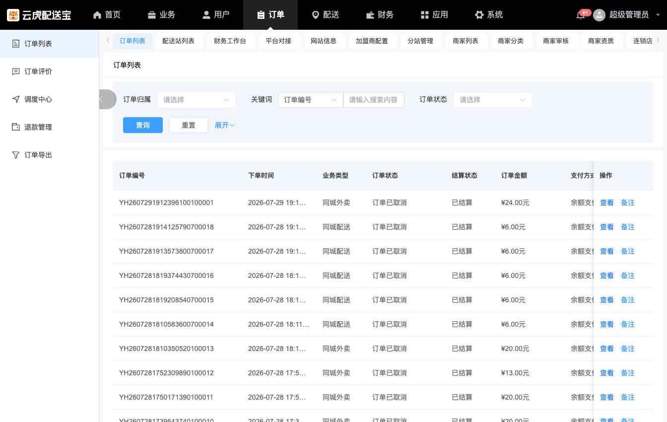 Java外卖系统联调验收：订单列表全链路回查示意