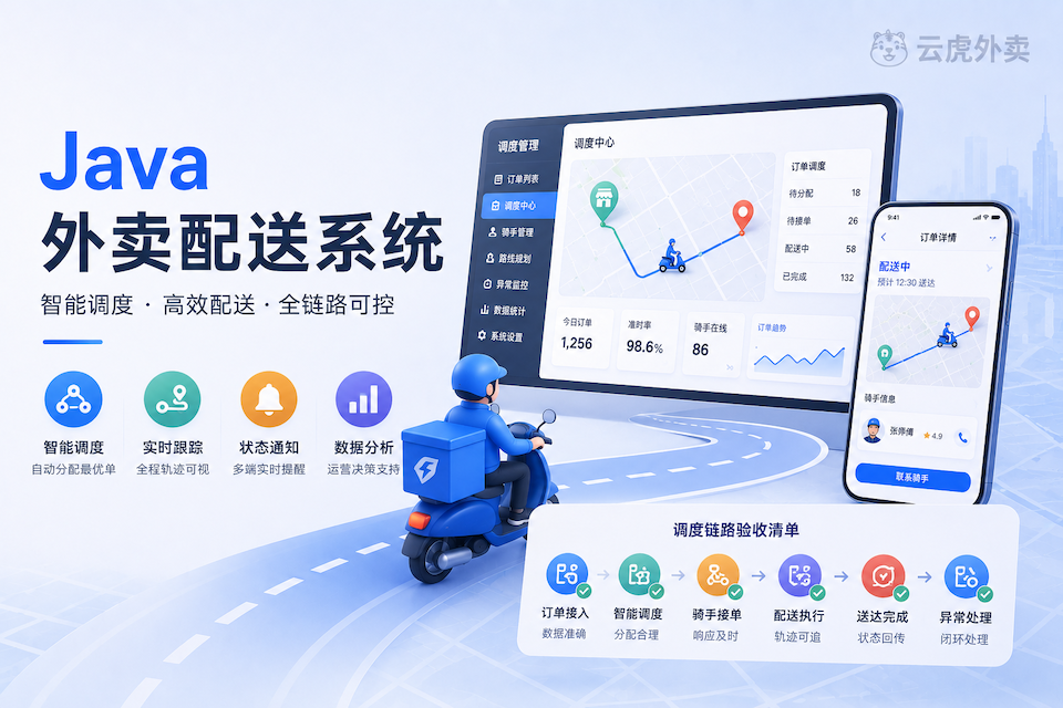 Java外卖配送系统怎么配：调度链路验收清单示意