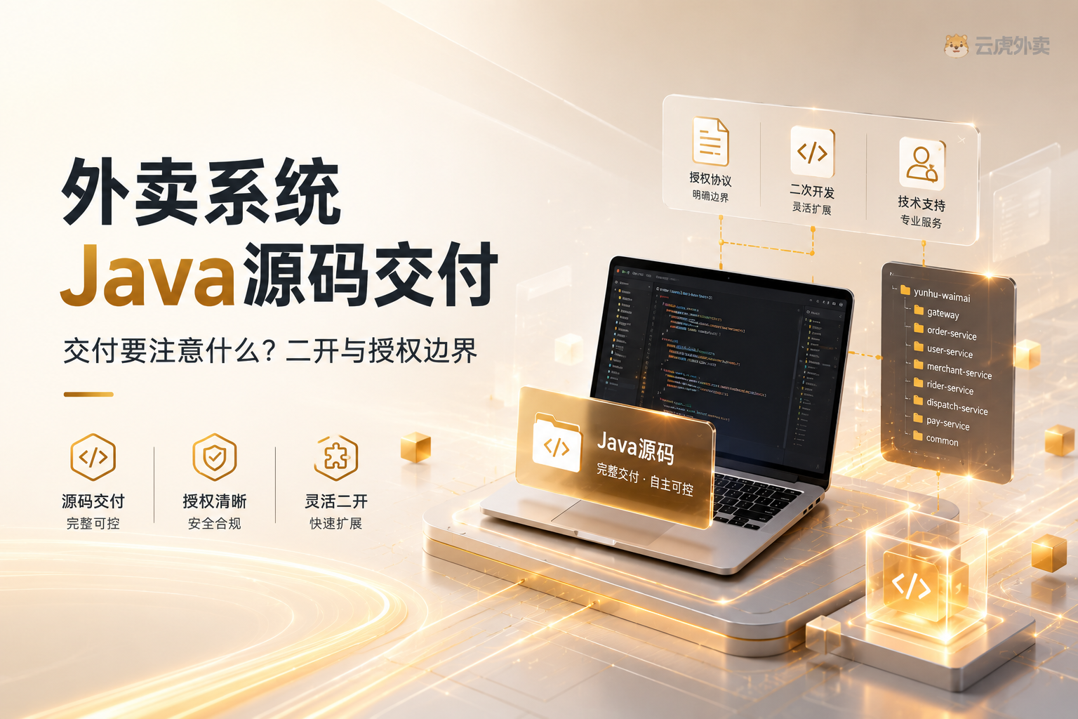 外卖系统Java源码交付：二开与授权边界示意